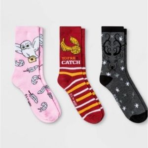 Women's Harry Potter Valentine's Day 3pk Crew Socks Box Bundle